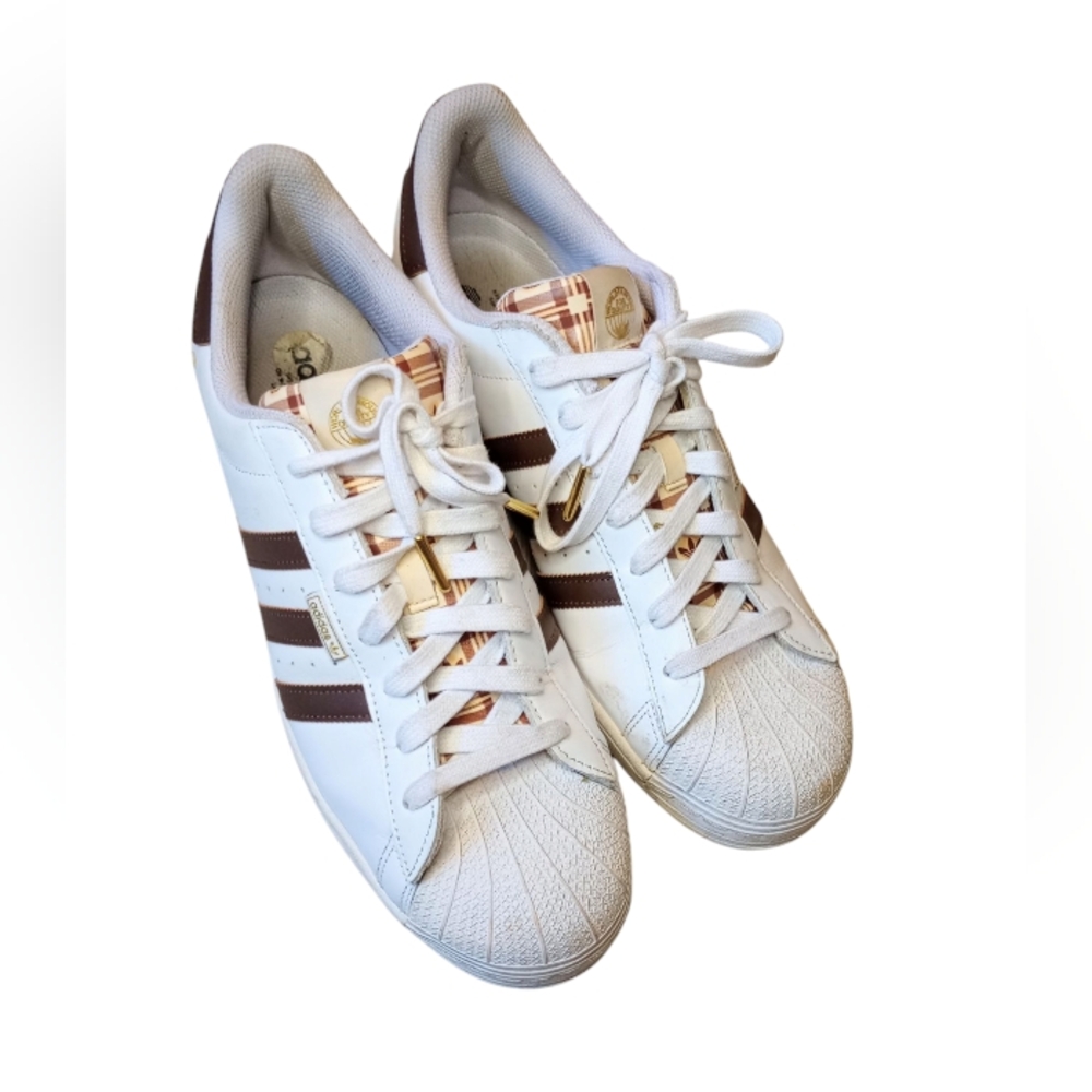 White and Brown Sneakers